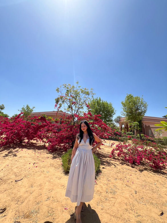 Sky Blue Avanya Gathered Dress