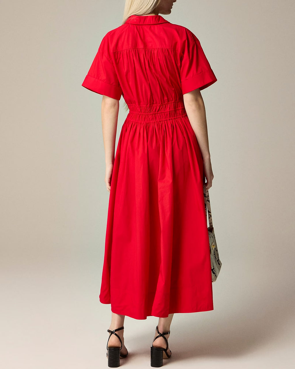 Cherry Red Elastic Maxi Dress