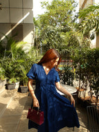 Mulmul Dark Blue Button Maxi Dress