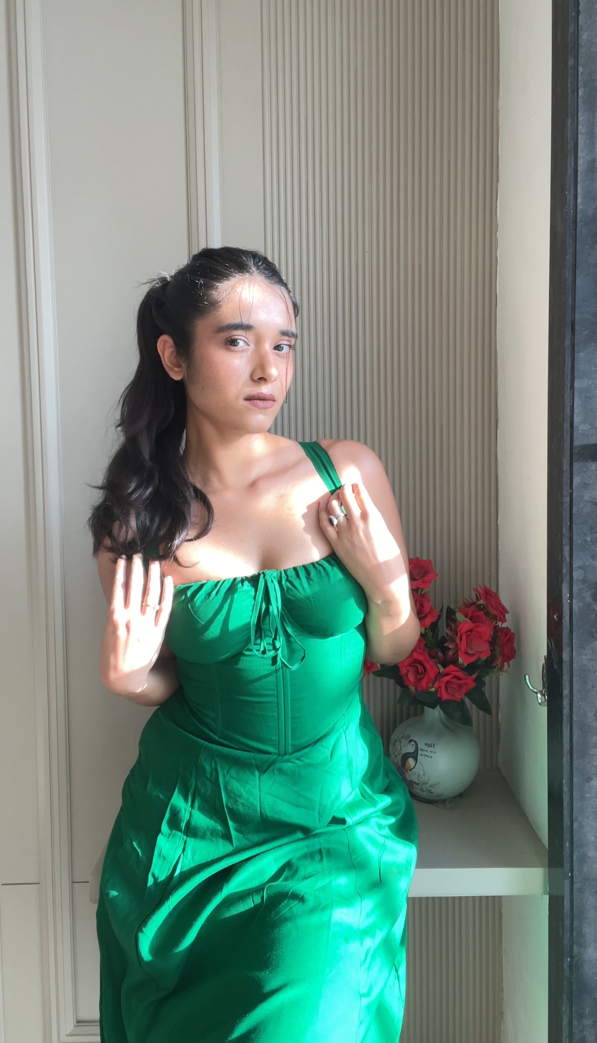 Dark Green Corset Dress – LabelbyAnuja