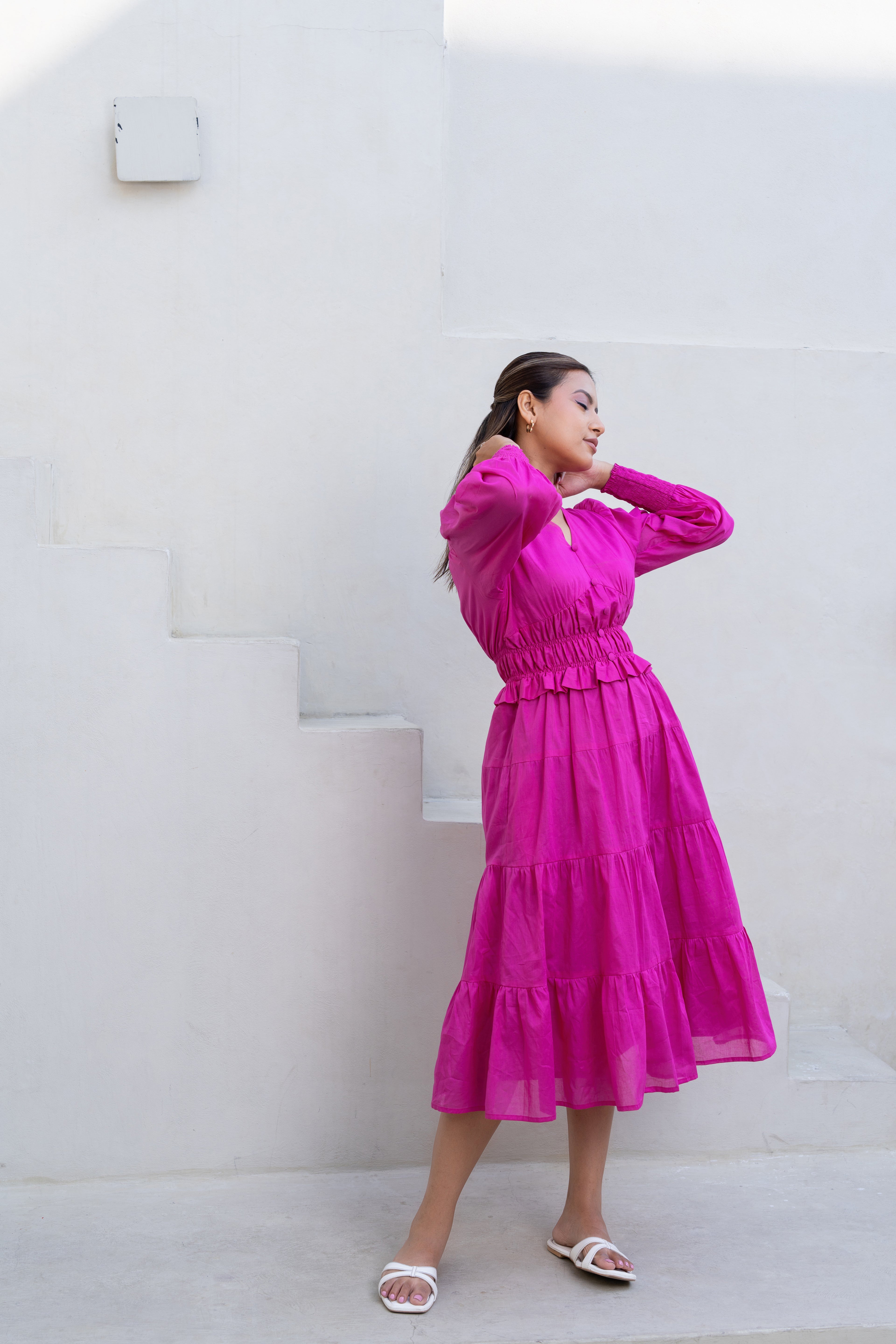 Mulmul Fuchsia dream maxi  Dress