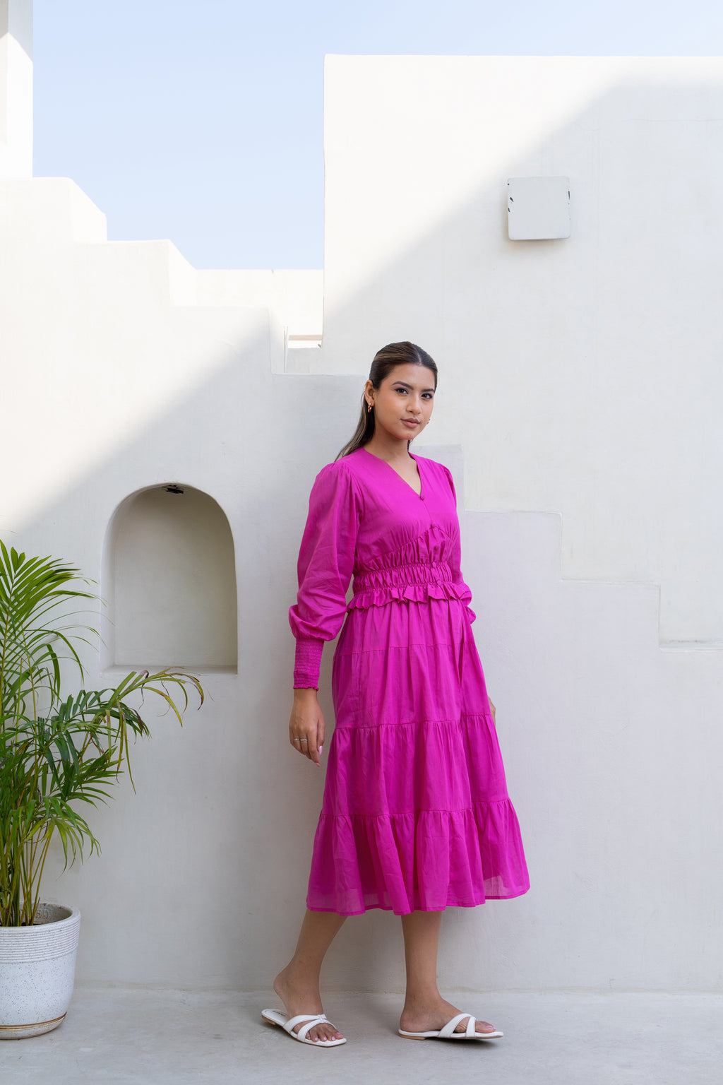 Mulmul Fuchsia dream maxi  Dress