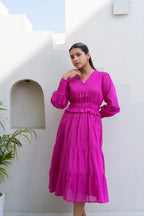 Mulmul Fuchsia dream maxi  Dress