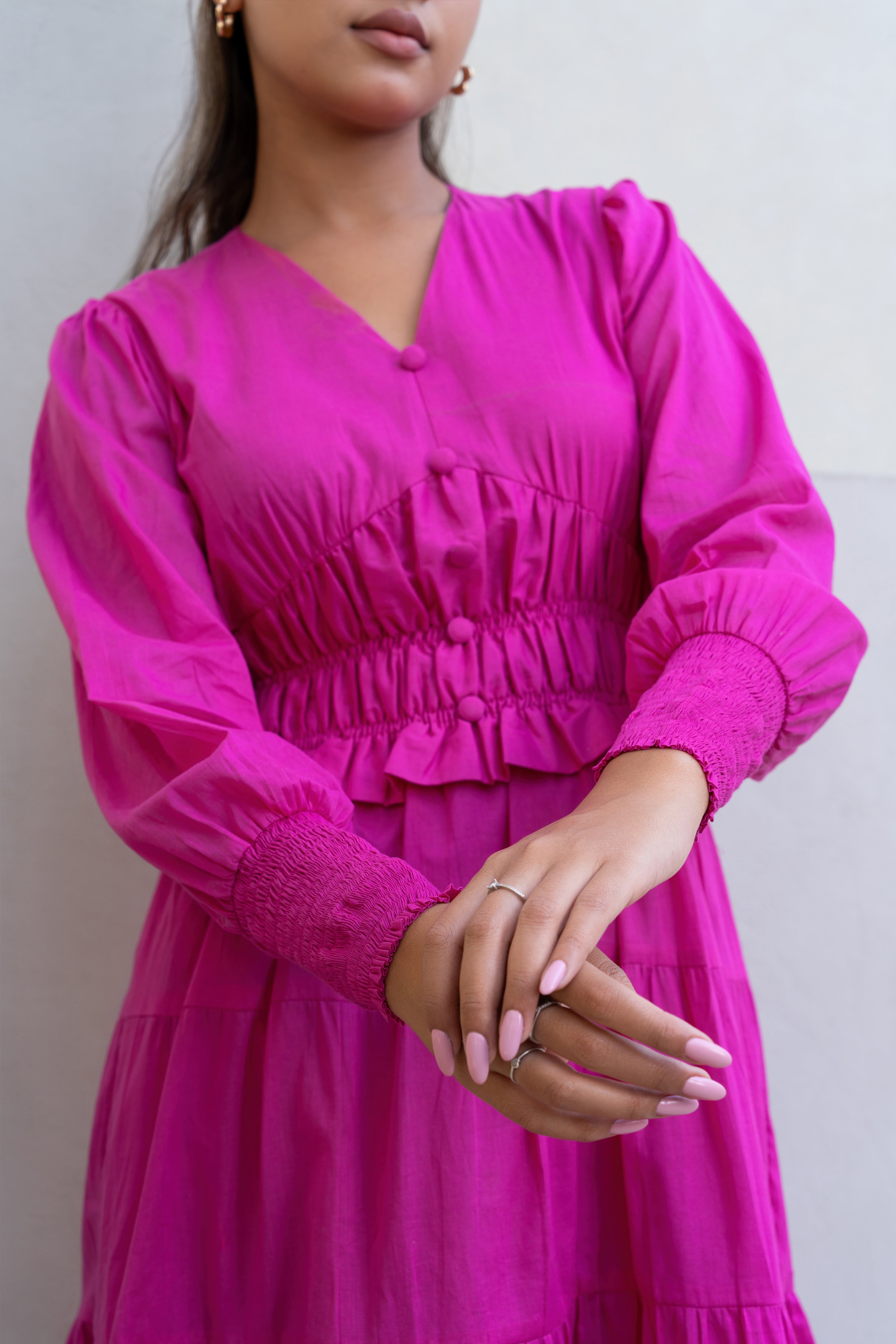 Mulmul Fuchsia dream maxi  Dress