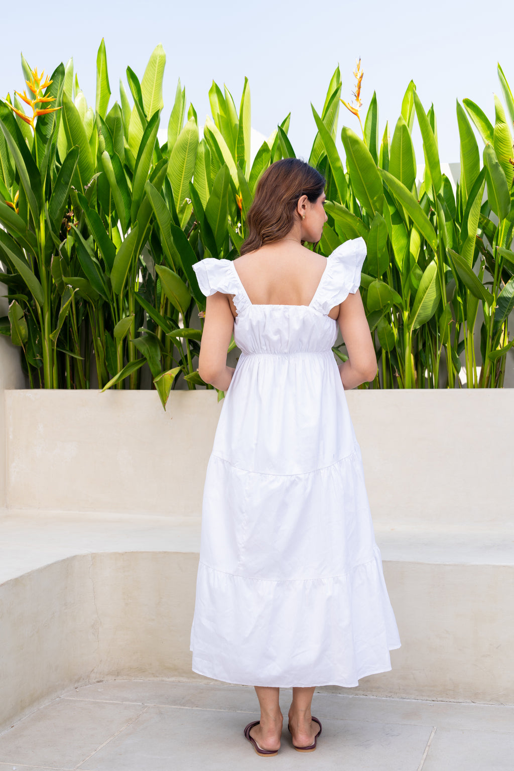 White Frill Maxi Dress