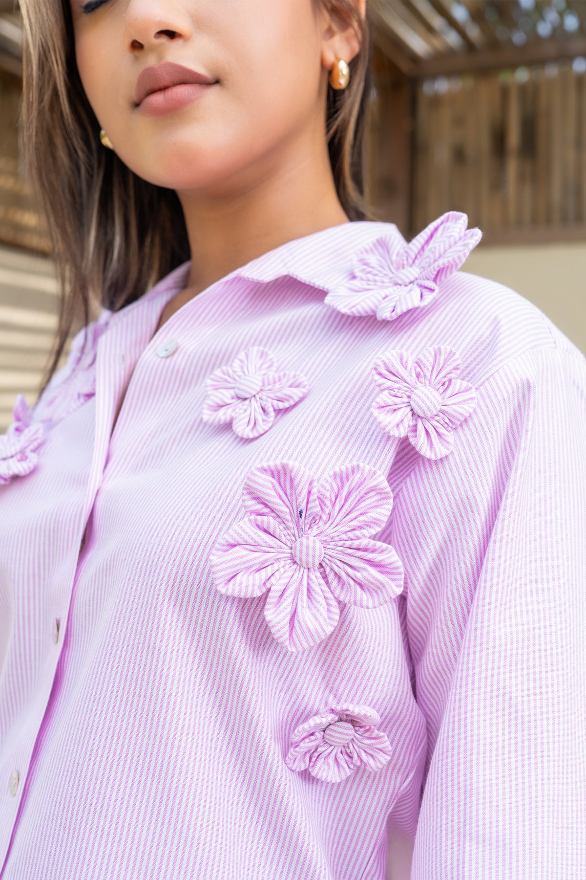 Blush Bloom Striped Shirt