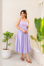 Lavender Ribbed Poplin Dress