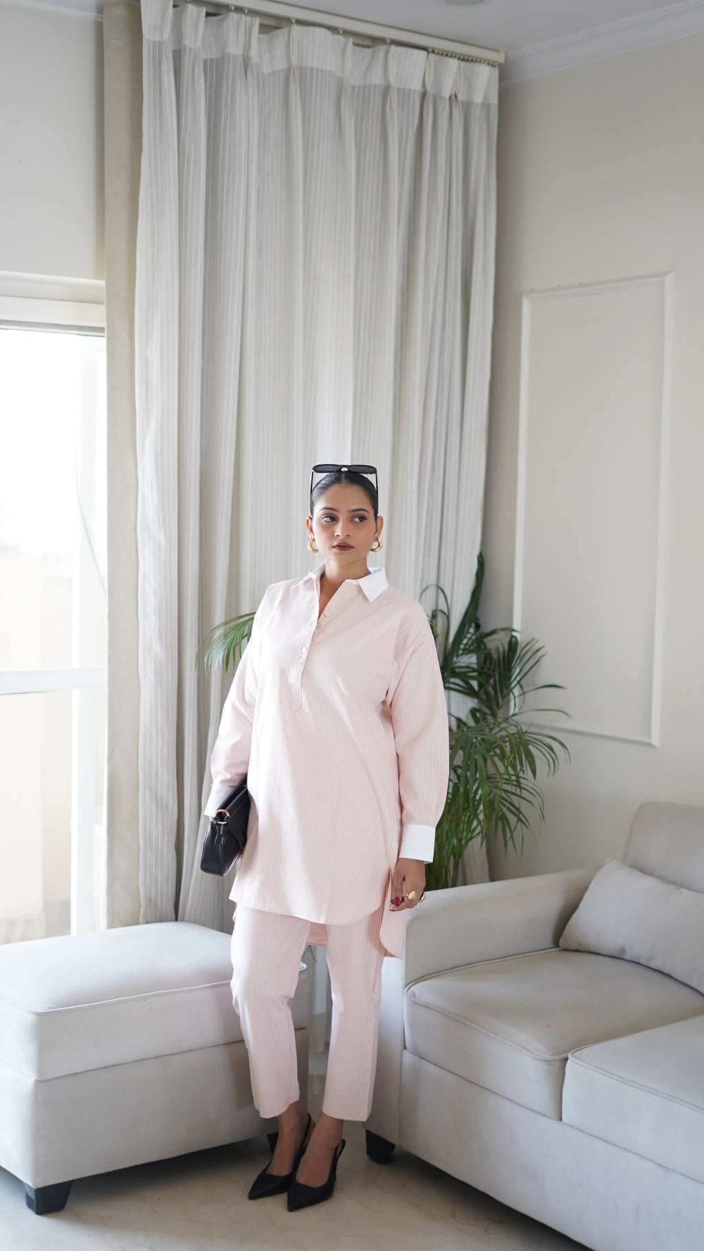 Peach Stripe Coord Set