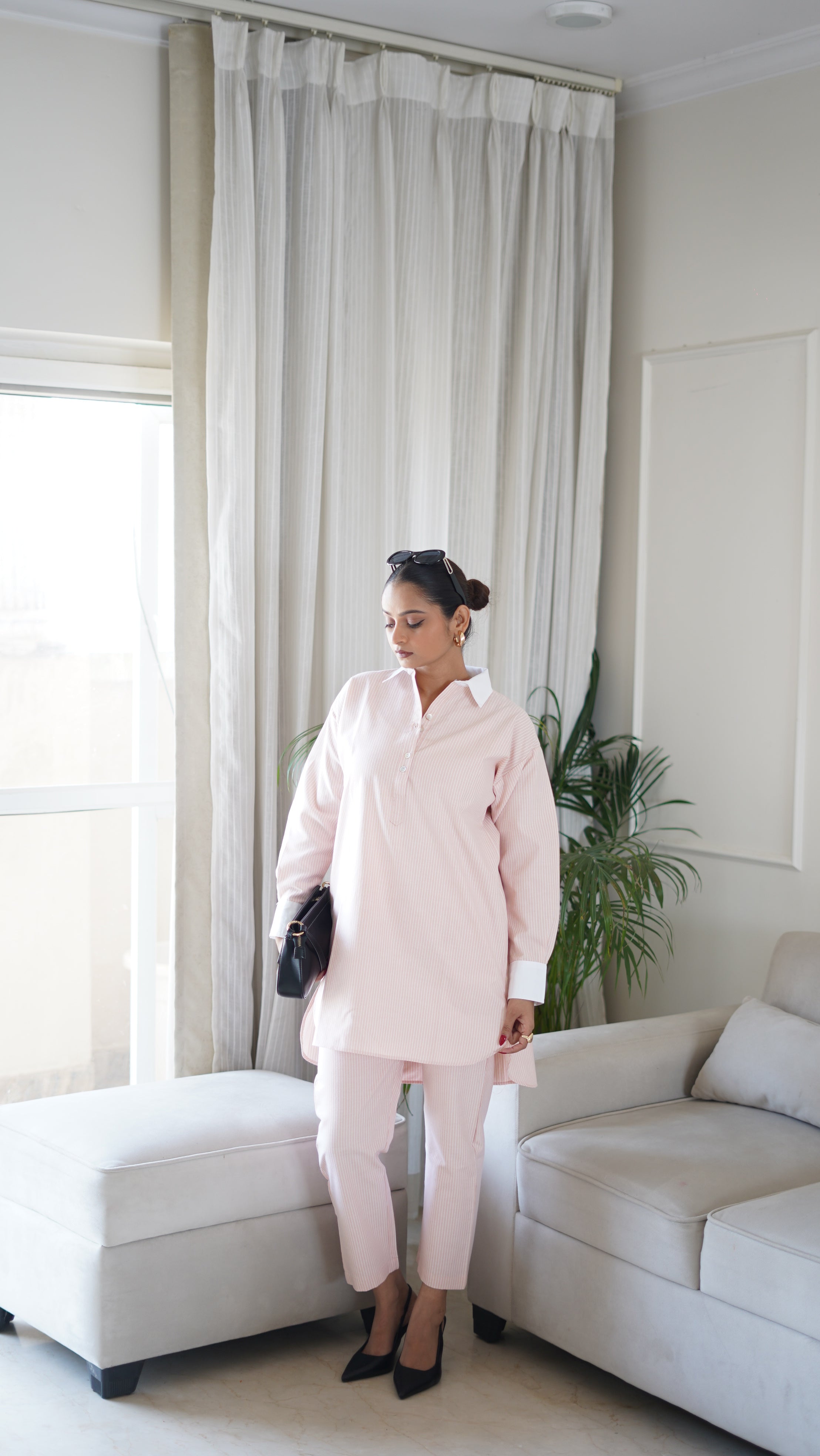 Peach Stripe Coord Set