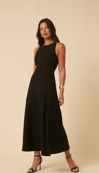 Amalia Black Cross Wrap Maxi Dress