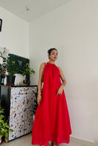 Mulmul Blooming Red  Maxi Dress