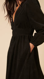 Aalayra Black Button Maxi Full Sleeves