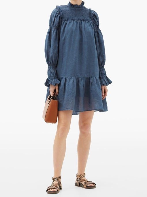 Mulmul Grey Pintex Dress