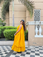 Mulmul Mustard Blooming Dress