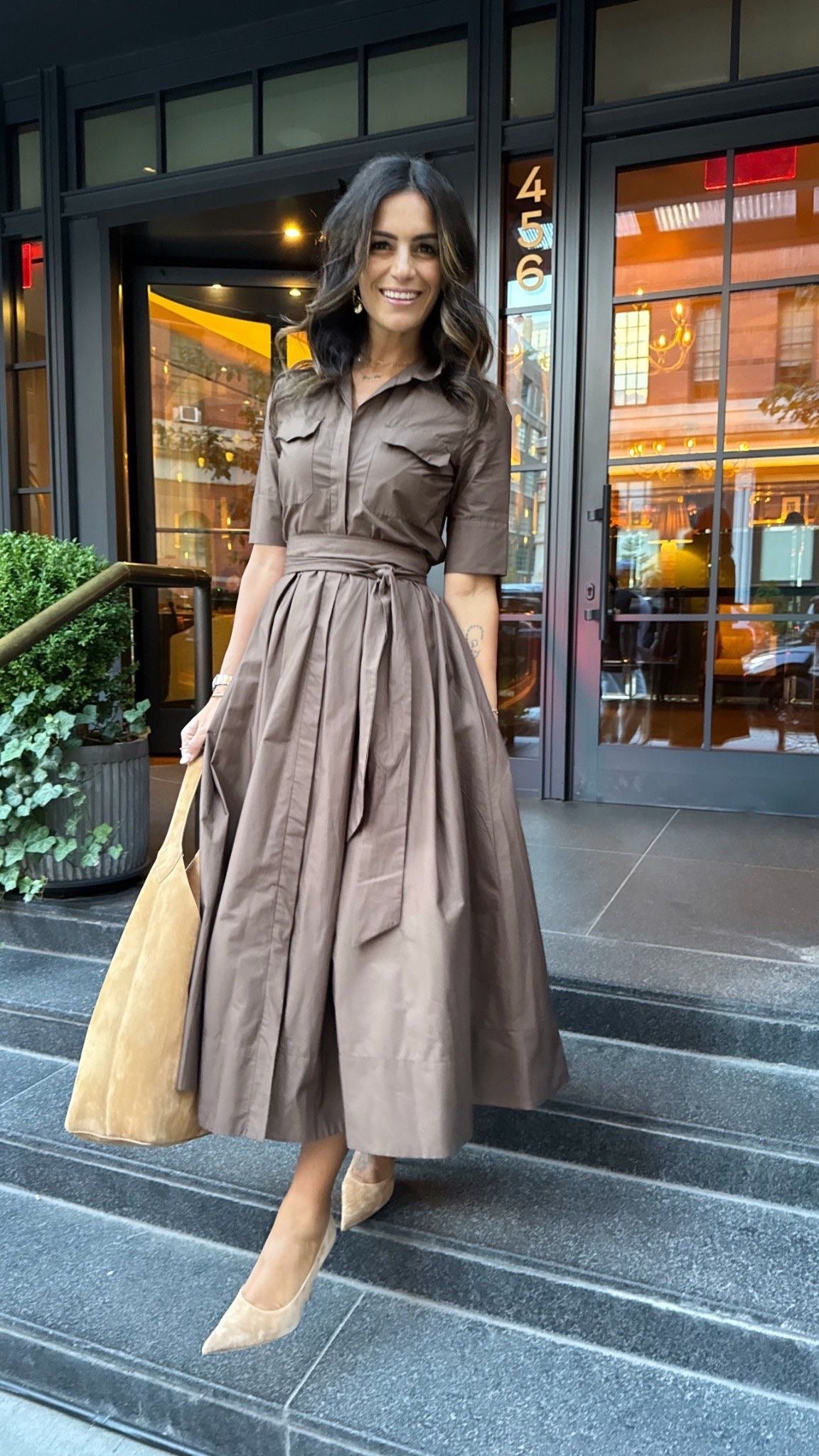 Dark Coffee Button Maxi Dress