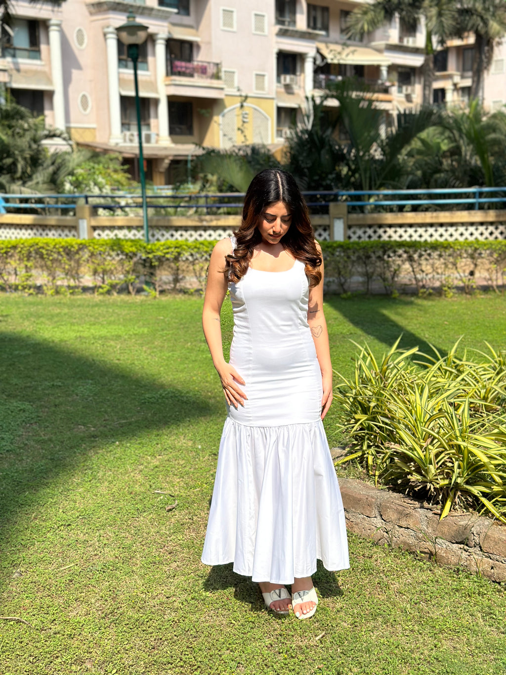 White Rose Bodycon Dress