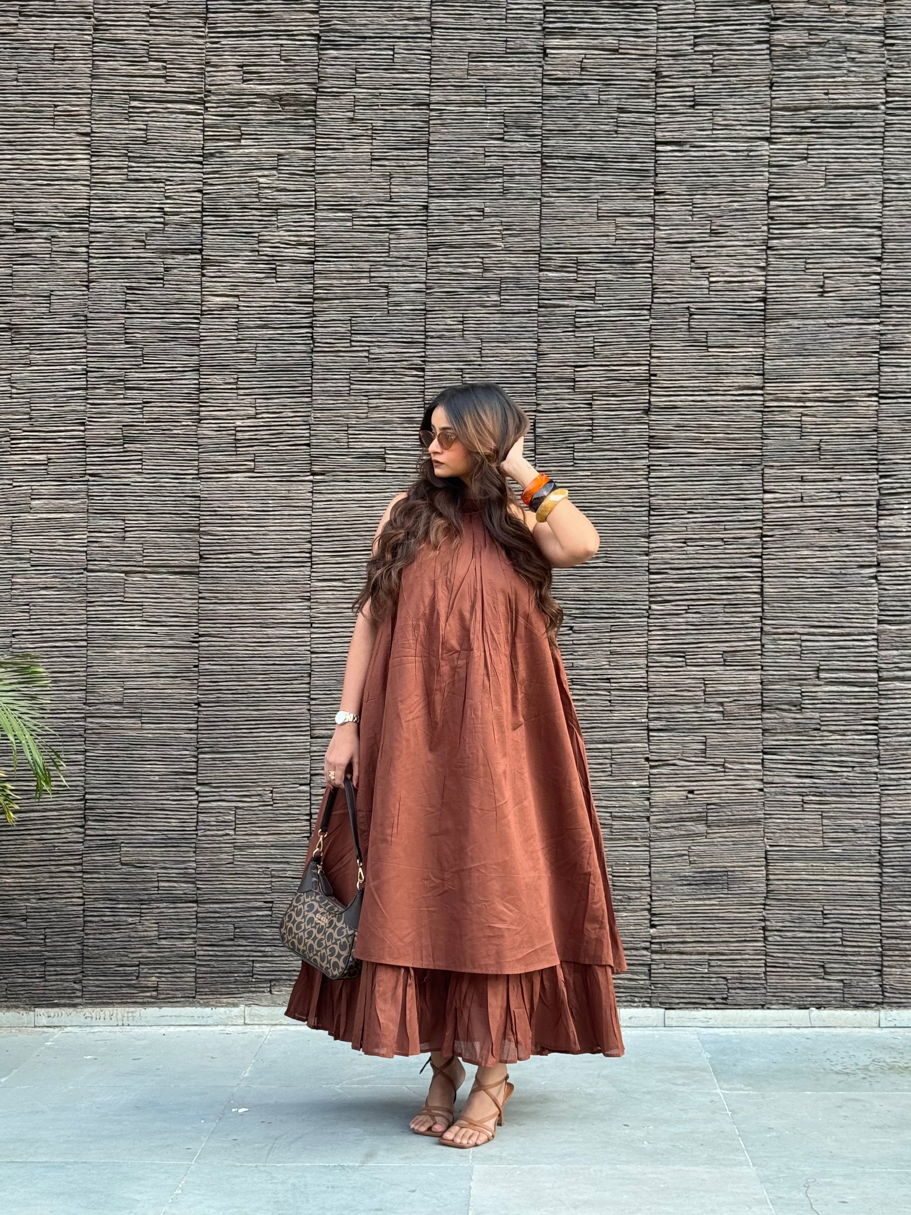 Mulmul Coffee Brown Dress