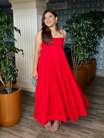 Avanya Red Maxi Dress