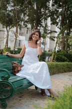 White Frill Maxi Dress