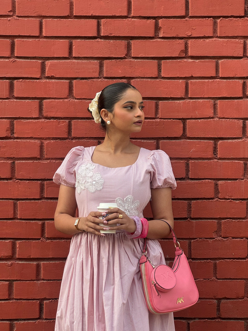 Gingham Floral Maxi Dress