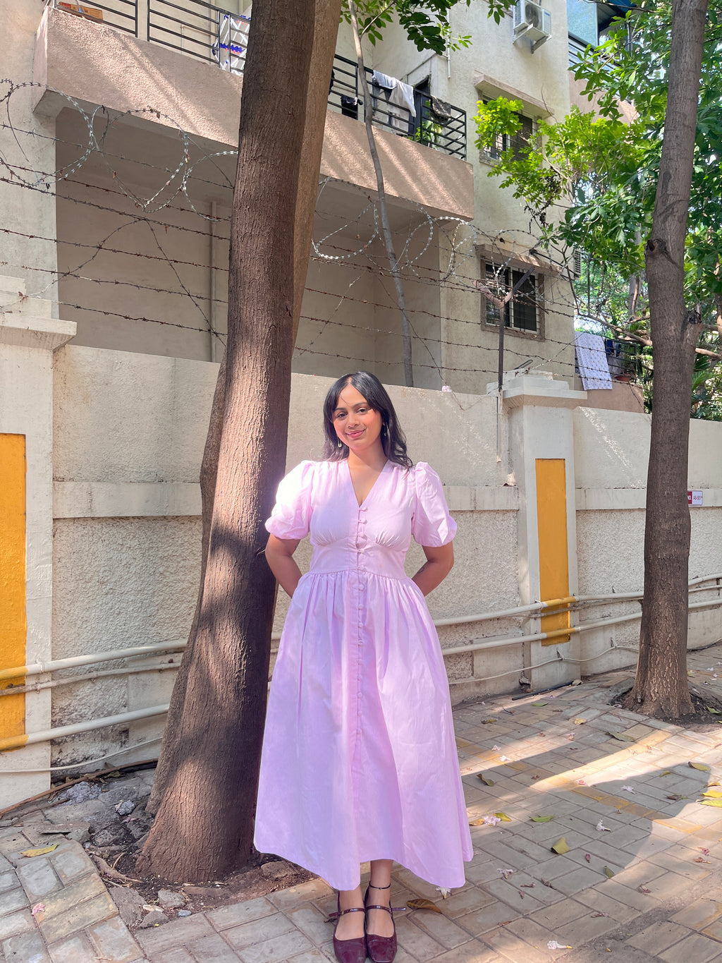 Aalayra Stripe Button Maxi Dress