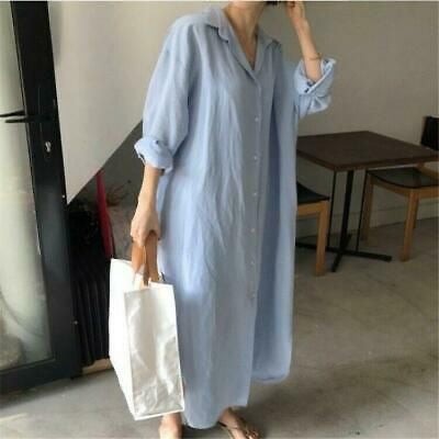 Sky Blue Mulmul Long Shirt Dress