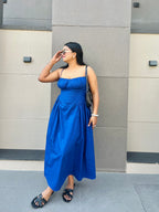 Ameera Blue Gathered Dress