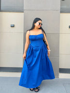 Ameera Blue Gathered Dress