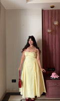 Ameera Yellow Corset Gathered Dress