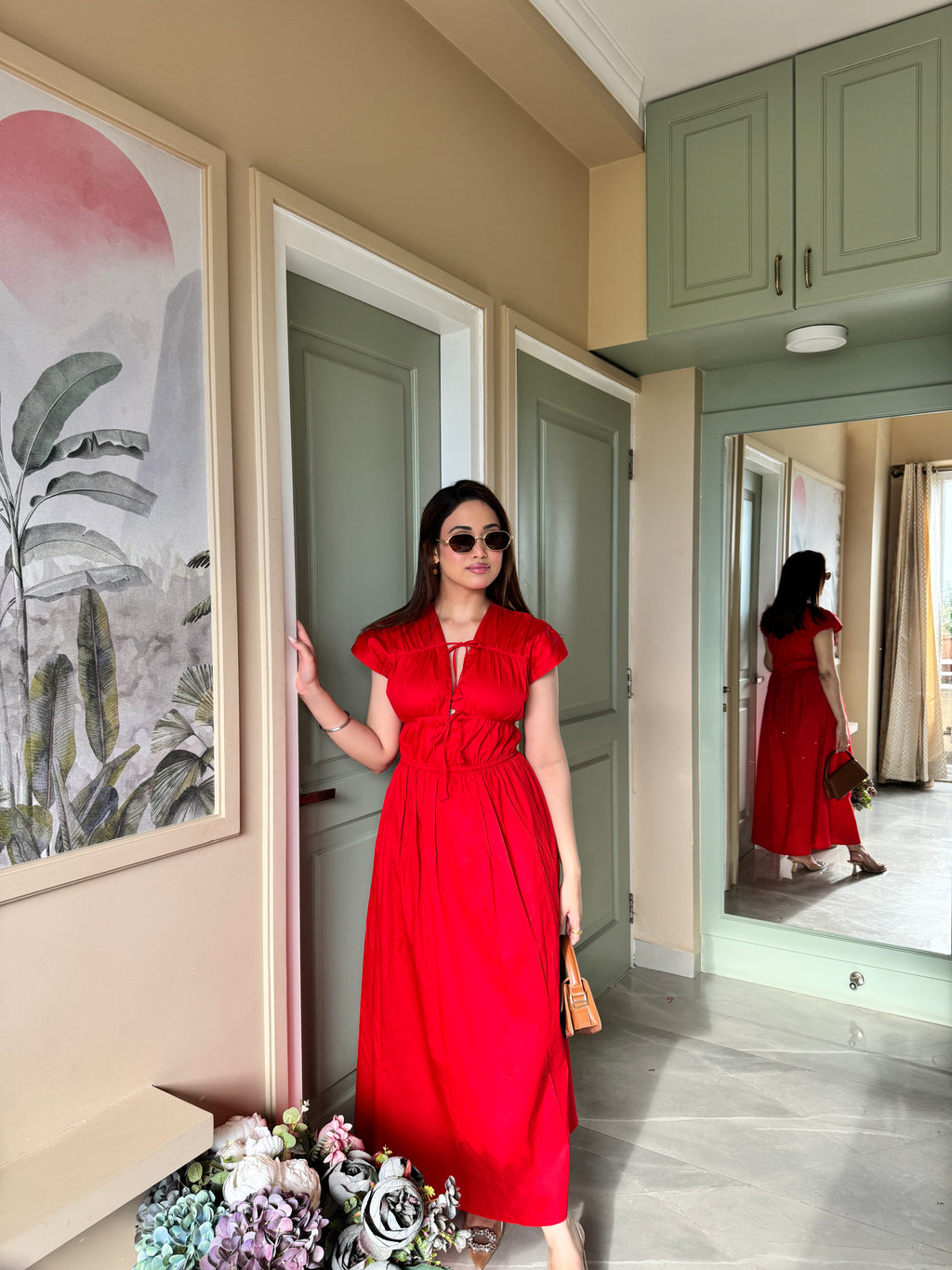 Hot Red String Maxi Dress