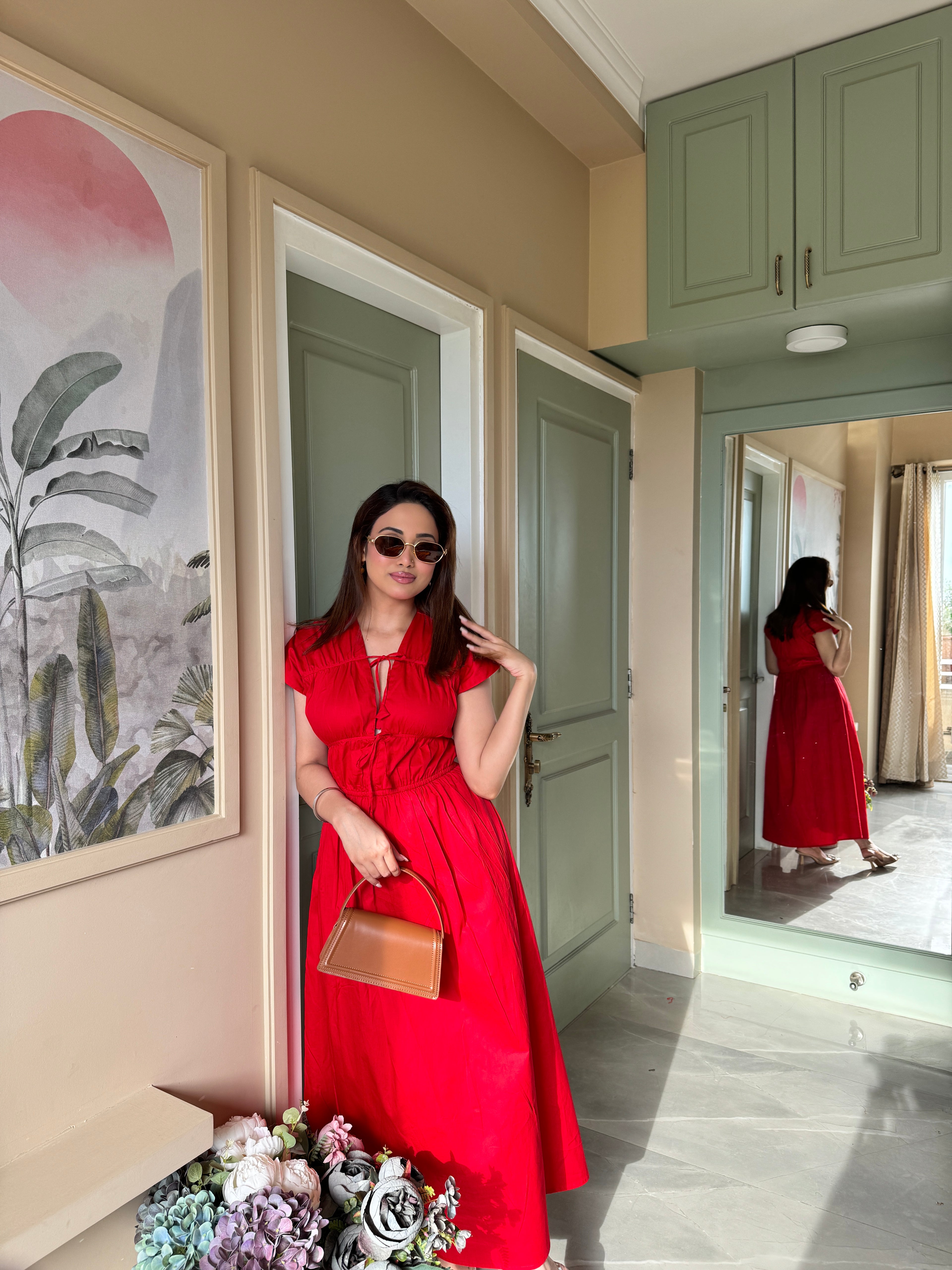 Hot Red String Maxi Dress