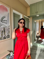 Hot Red String Maxi Dress