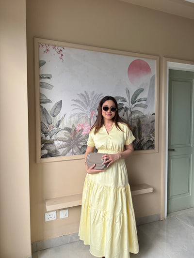 Yellow Elastic Maxi Dress