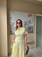 Yellow Elastic Maxi Dress