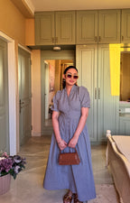 Aalayra Checks Button Maxi Dress