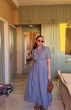 Aalayra Checks Button Maxi Dress