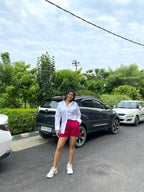 Oversized white shirt with pink shorts- Labelbyanuja