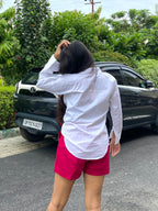 Oversized white shirt with pink shorts- Labelbyanuja