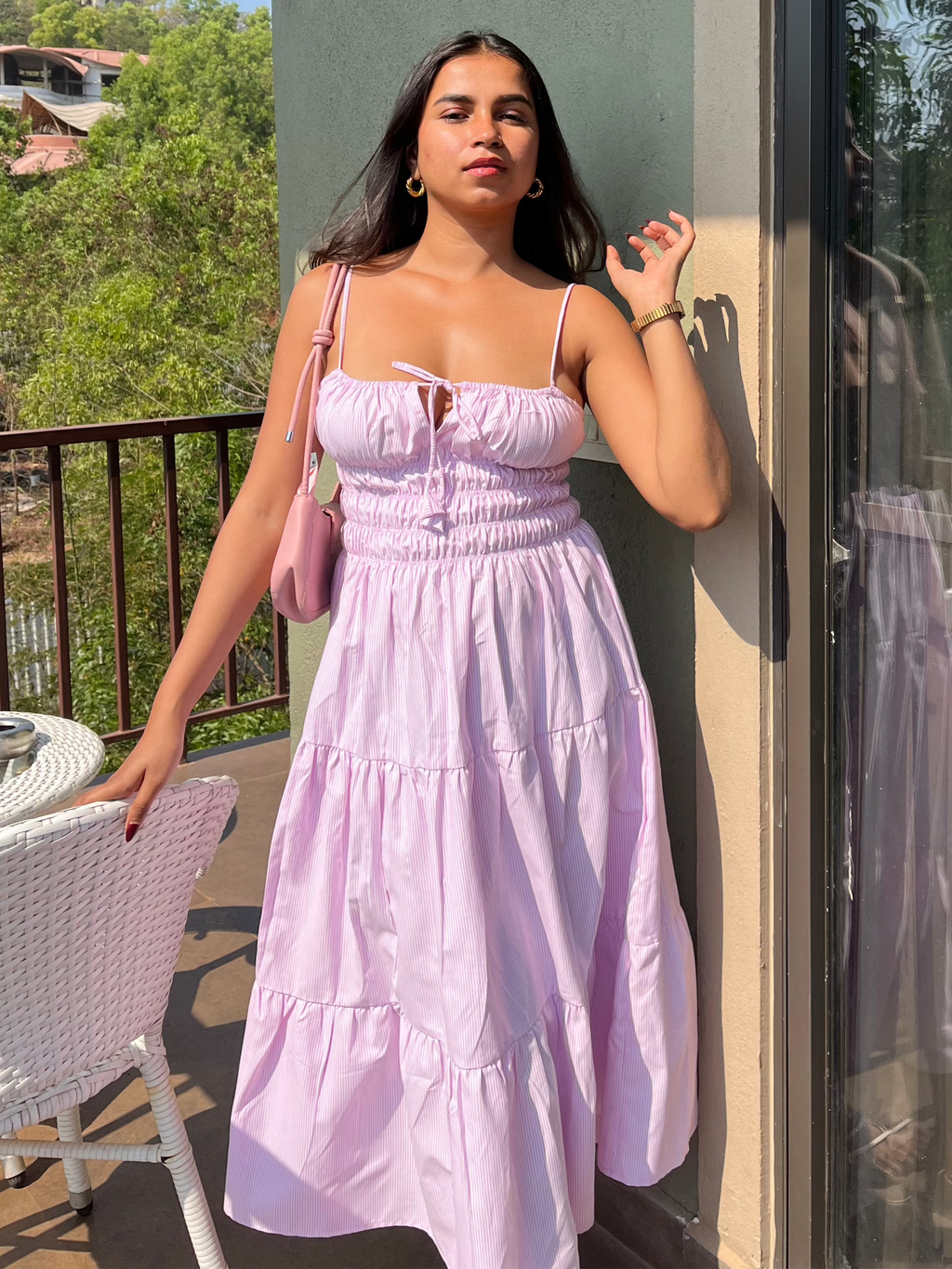 Stripe Bubble Maxi Dress