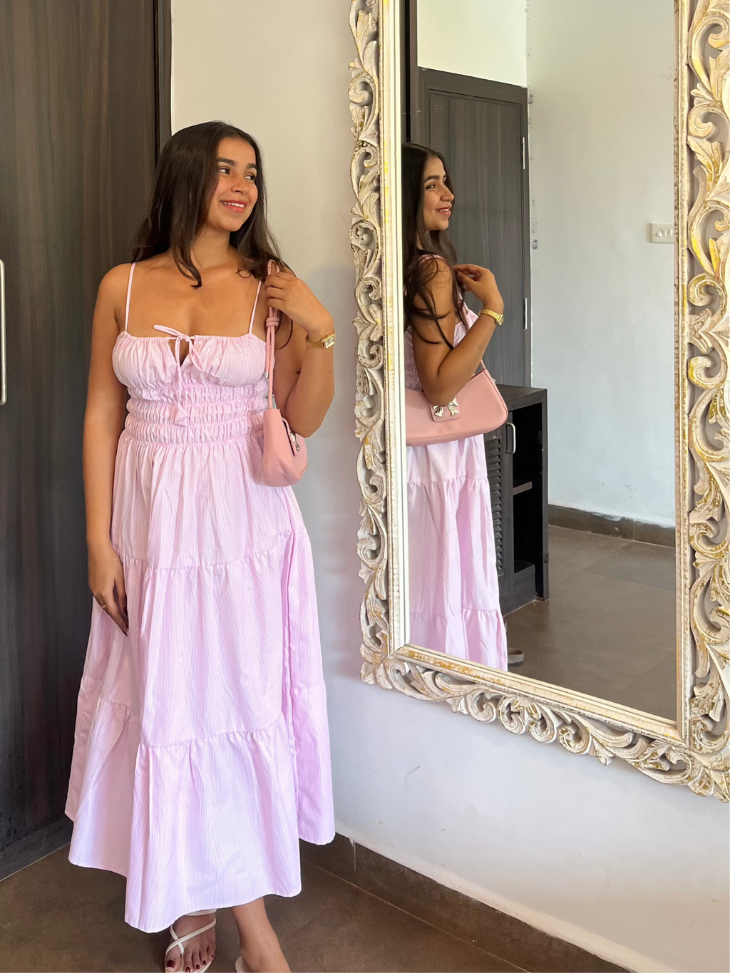 Stripe Bubble Maxi Dress