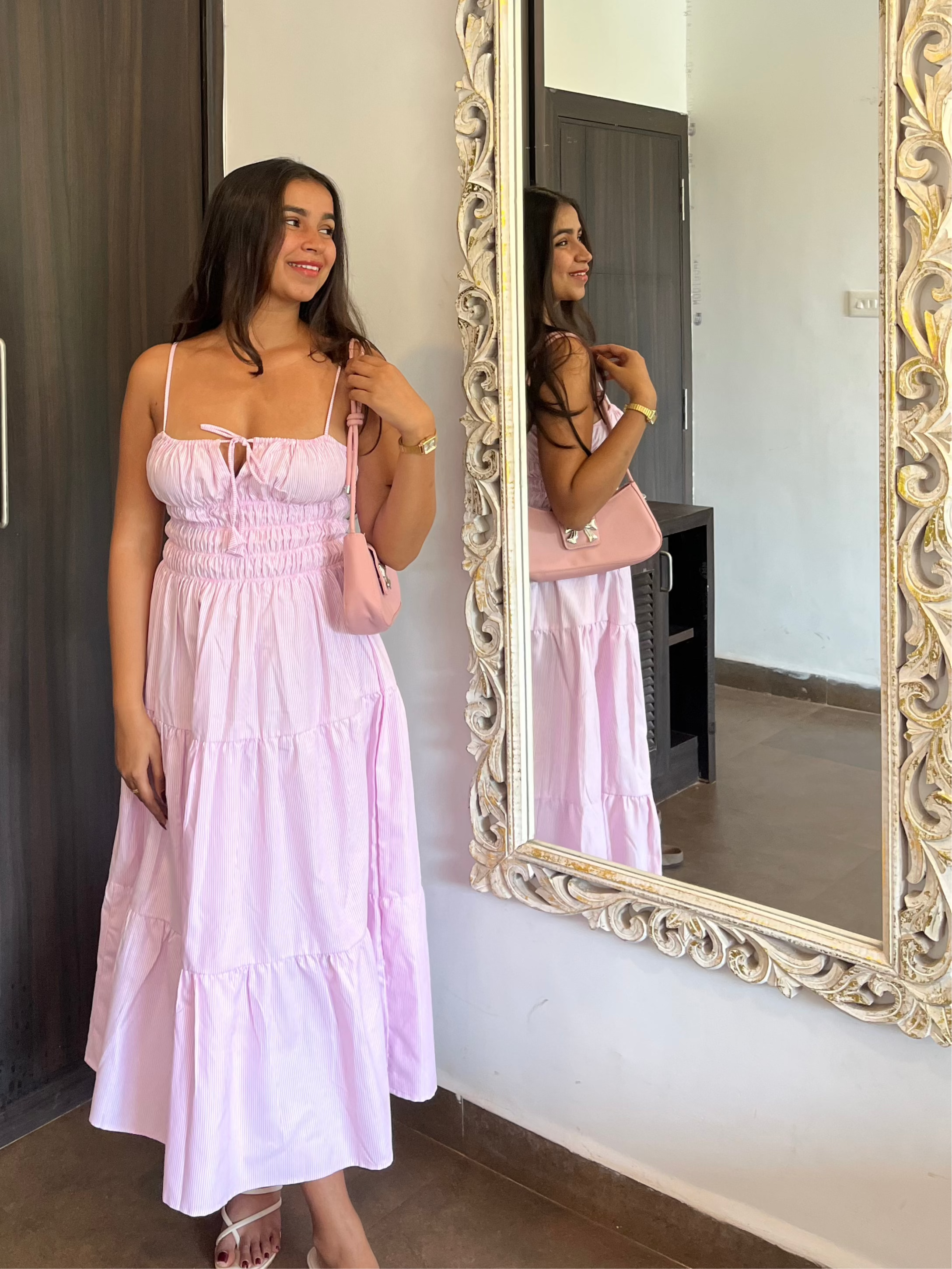 Stripe Bubble Maxi Dress