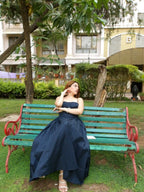 Ameera Navy Gathered Dress