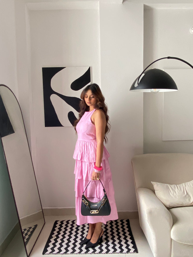 Lily Pink Halter Maxi Dress