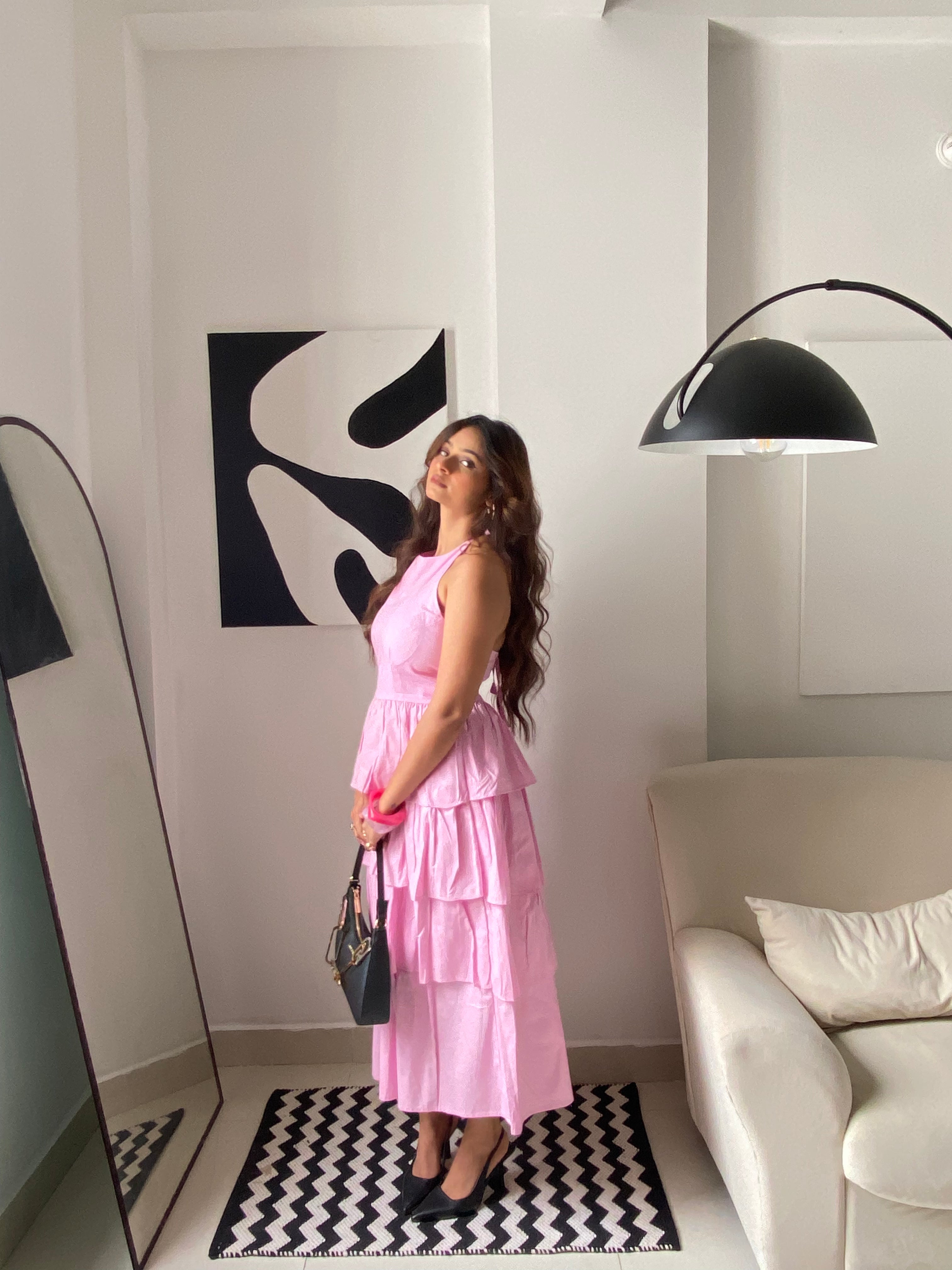 Lily Pink Halter Maxi Dress