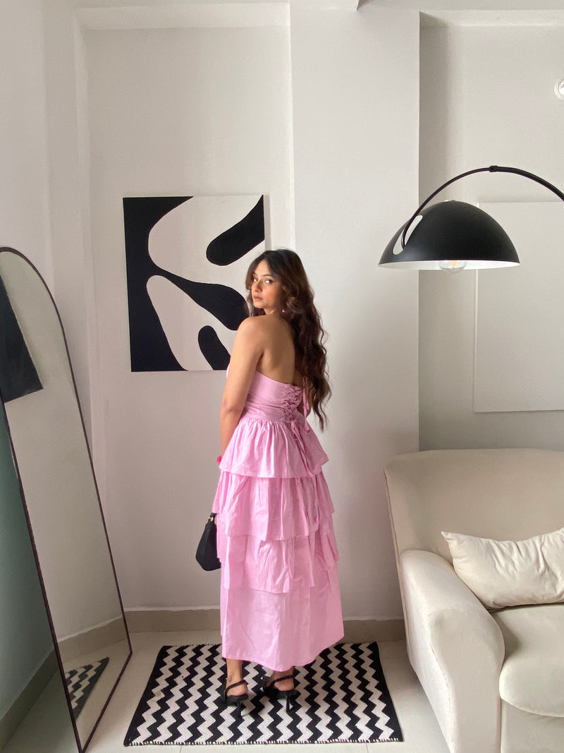 Lily Pink Halter Maxi Dress