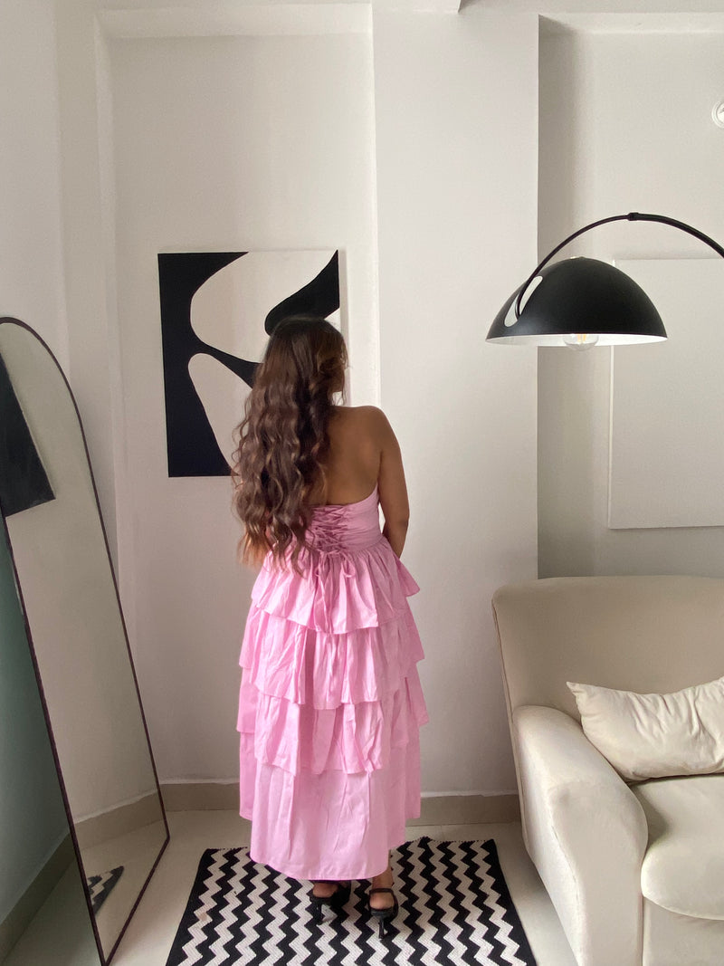 Lily Pink Halter Maxi Dress