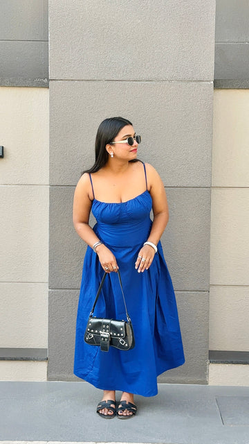 Ameera Blue Gathered Dress