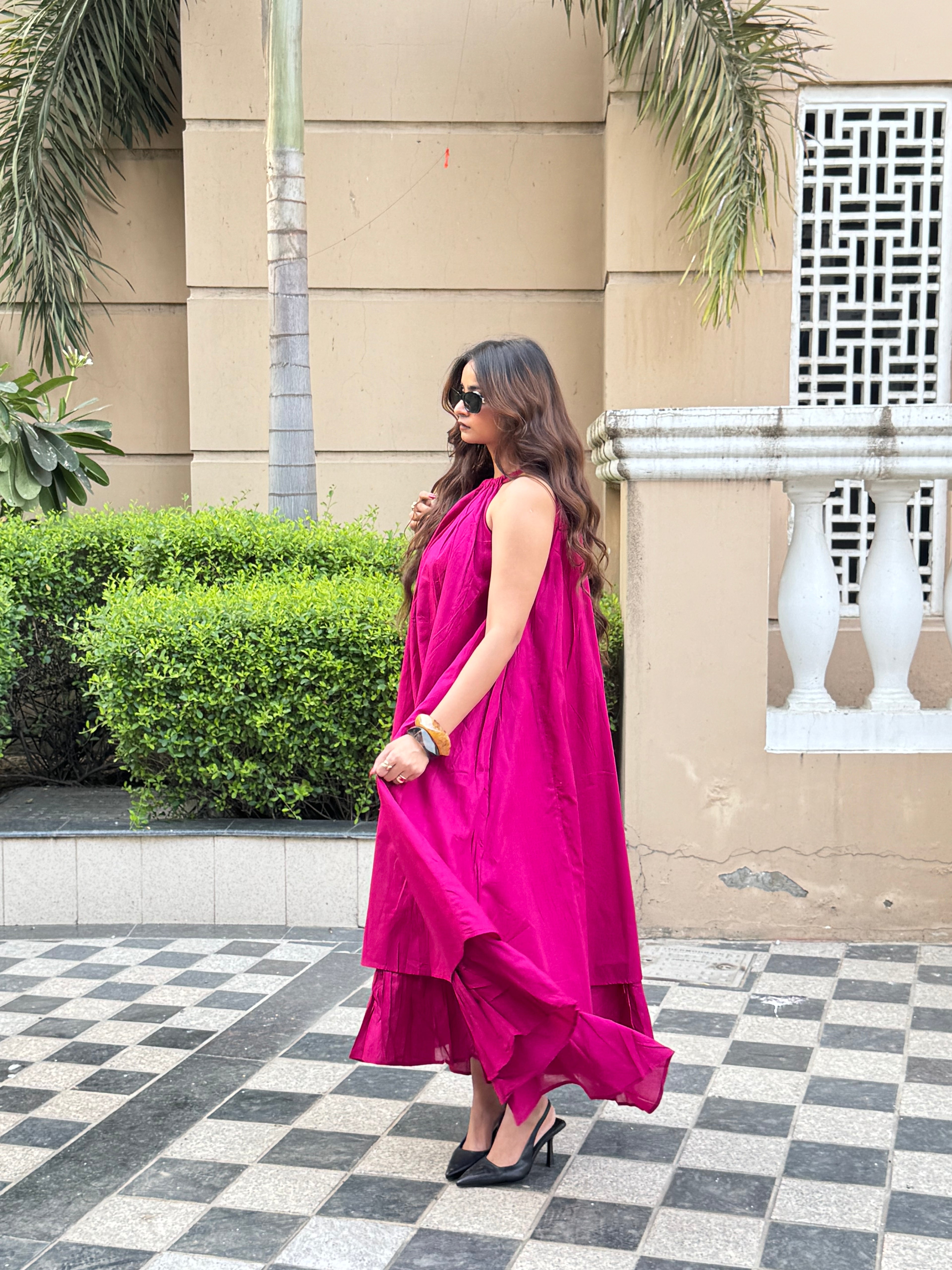 Mulmul Pink Blooming Dress