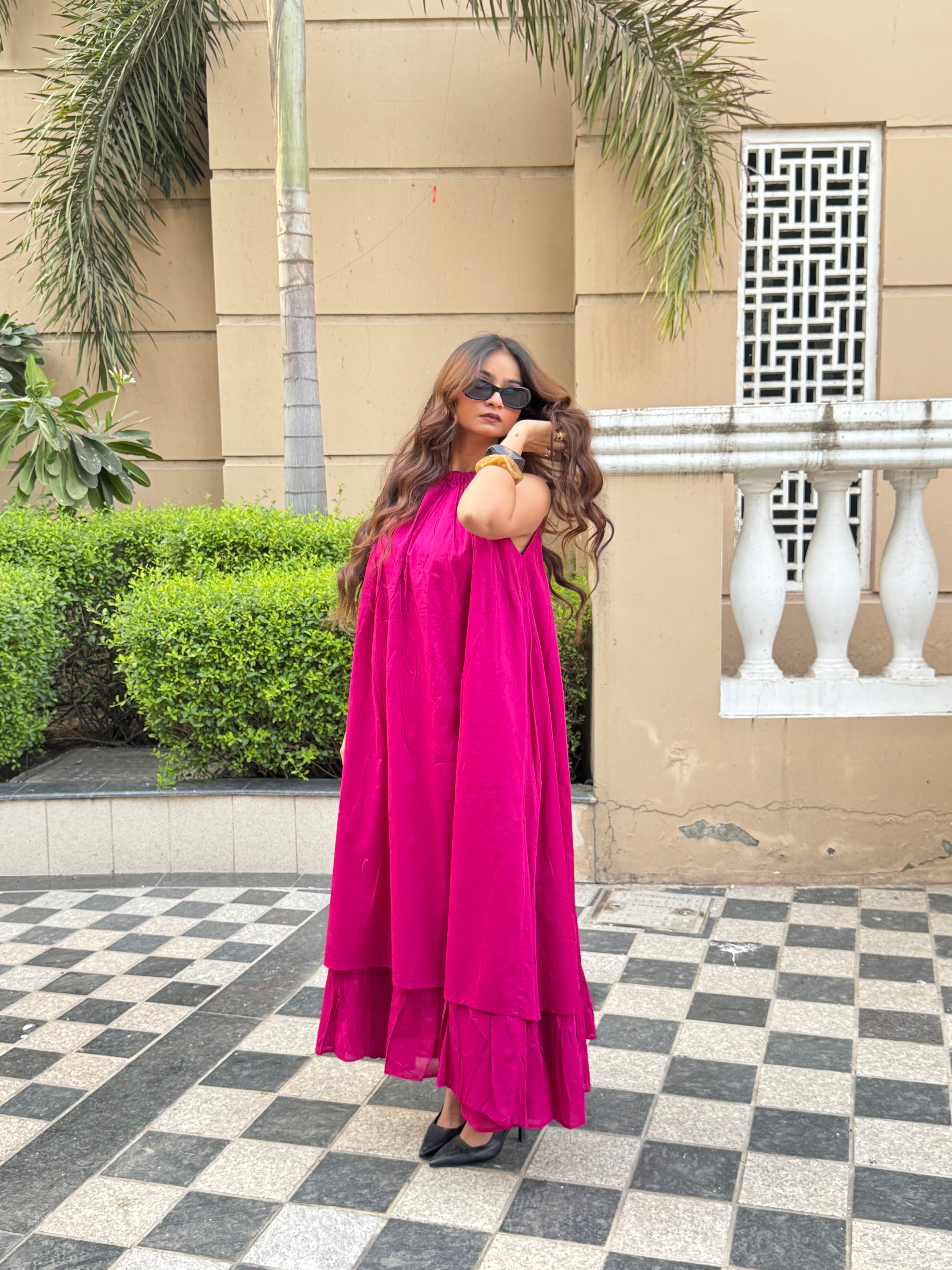 Mulmul Pink Blooming Dress