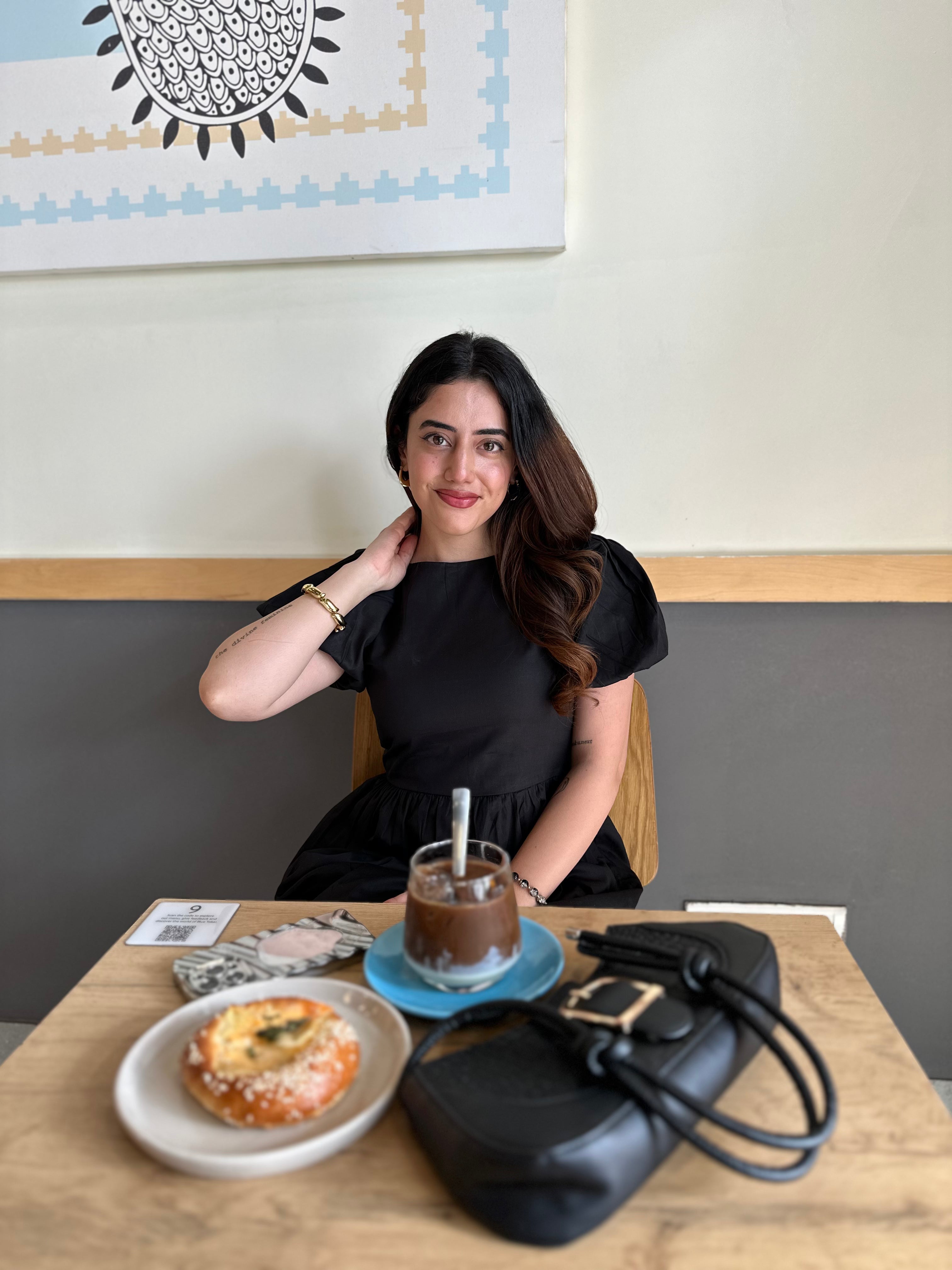 Natalia Black Puff Dress